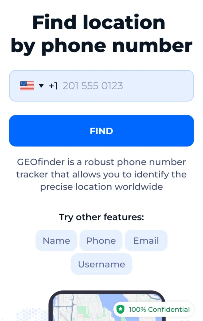 GEOfinder, localización de teléfono por número