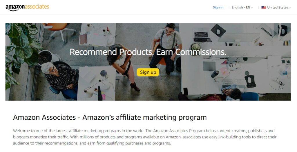 How does the Amazon affiliate program work