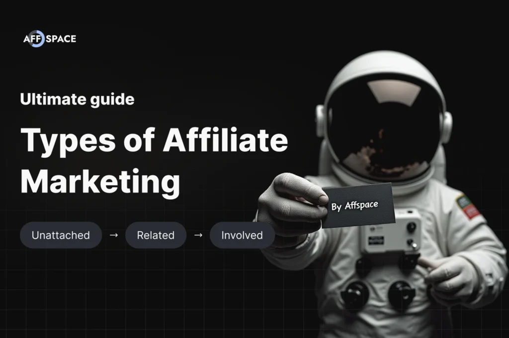 Ultimate guide to different types of affiliate marketing showing unattached, related, and involved affiliate marketing types.