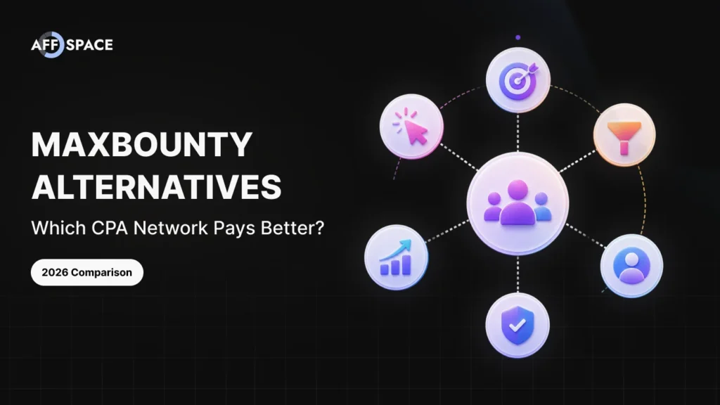 MaxBounty alternative comparison — AffSpace vs MaxBounty by commission model, cookie duration, payment methods, and niche strength